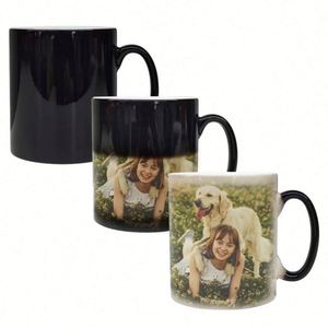 Mug en céramique GlazeKing changeant de couleur, blanc, sublimation personnalisée, mug en céramique sensible à la température, mug à café noir changeant de couleur - Product Image 3