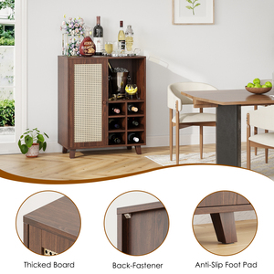 Credenza con Bar per Vini da 34 Pollici, Mobile Buffet con Ripiani per Soggiorno - Product Image 6