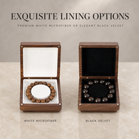 Boîte cadeau artisanale en noyer noir massif avec doublure en velours doux pour l'emballage et la présentation de bijoux de luxe