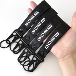 Khuyến Mại Carabiner Móc Vải Nylon Ngắn Cổ Tay Dây Buộc Biểu Tượng Tùy Chỉnh Dệt Nhãn Xe Xe Máy Keychain Dây Đeo - Product Image 2