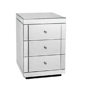 Bán buôn hiện đại gỗ rắn 3-<span class=keywords><strong>Drawer</strong></span> Bạc nhân đôi Bàn Cạnh Giường ngủ nightstand cho đồ nội thất phòng ngủ - Product Image 4