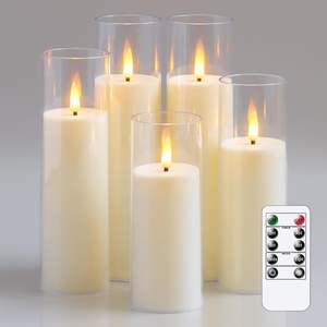 Bougies Pilier LED Sans Flamme en Plastique, Effet Flamme 3D, Télécommandées, Fonctionnant sur Piles, Scintillantes pour Mariages, Fêtes, Nouvel An - Product Image 1