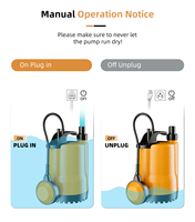 Pompe submersible portable 230V 50HZ pour eau claire, 250W, avec interrupteur à flotteur pour bassin étroit