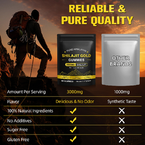 OEM 3000mg oro Shilajit puro himalayano Gummies energia di supporto immunitario Boost 85 + minerali tracce di acido fulvico integratori a base di erbe - Product Image 5