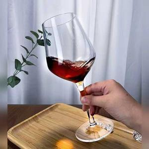 مجموعة كؤوس نبيذ كريستالية فاخرة عالية الجودة للزفاف والمطاعم، طقم كؤوس نبيذ كوارتز من قطعتين - Product Image 5