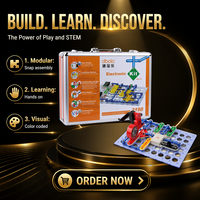 Kit électronique de circuits DIY de luxe 3198, jouet d'expérimentation scientifique, boîte en aluminium, manuel en anglais pour enfants