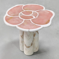 Table d'appoint moderne de luxe en onyx rond trempé Table basse nordique minimaliste Camellia pour salon Meubles de maison