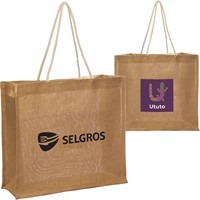 Sac de shopping en toile de jute biodégradable de taille personnalisable, impression de logo personnalisée, poignée en corde robuste, sac fourre-tout en jute