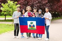 Drapeau d'Haïti personnalisé imprimé en polyester 3x5 pieds, vente en gros d'usine