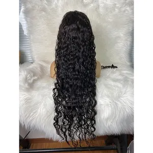 30 pouces HD Deep Wave Lace Frontal Wig Real Hair 13x6 perruques Deep Wave Lace Front Wig cheveux humains bruts Deep Curly Wig 180 densité
