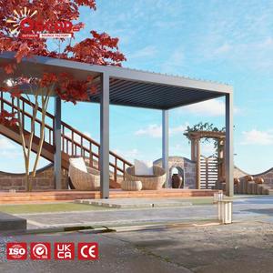 Pergola rétractable avec rideau décoratif et <span class=keywords><strong>moustiquaire</strong></span> <span class=keywords><strong>pour</strong></span> événements extérieurs, détente en jardin et fêtes en plein air - Product Image 1