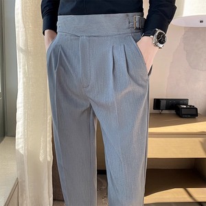 Nouveau pantalon de costume décontracté taille haute Slim <span class=keywords><strong>Paris</strong></span> Buckle Naples pour hommes - Product Image 1
