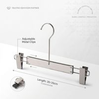 Percha para Pantalones de Plástico Resistente Cromada Ecológica con Clips Ajustables y Gancho Giratorio de 360° para Pantalones, Faldas y Jeans