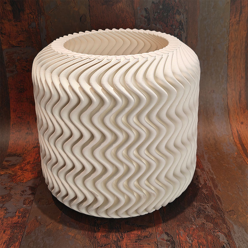 ARM LVG Light Luxury 3D Wavy Texture Creamy White Porcelain Floral ...