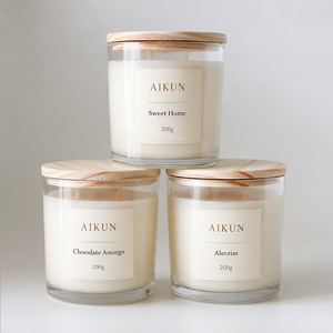 AIKUN Vente en gros de bougies d'aromathérapie modernes en cire de soja, non toxiques, durée de combustion de 40 à 60 heures, faites à la main, dans un bocal en verre mat pour Thanksgiving - Product Image 2