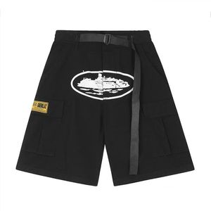 <span class=keywords><strong>Pantaloncini</strong></span> da Lavoro Multi-Tasca <span class=keywords><strong>con</strong></span> Bottoni <span class=keywords><strong>Laterali</strong></span> High Street Devil Island, Pantaloni Casual a Gamba Larga <span class=keywords><strong>con</strong></span> Pentagramma CORTEIZ - Product Image 1