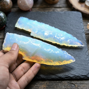Nouvelle lame de couteau en opalite de 5 pouces en forme de pointe de flèche, artisanat en pierres précieuses faites à la main, pierres de Reiki, cadeau Feng Shui, pierres semi-précieuses - Product Image 2