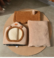 Lit pliable carré moderne et écologique pour chien et chat, utilisation été et hiver, doux, confortable, portable, pour petits/chiens de taille moyenne