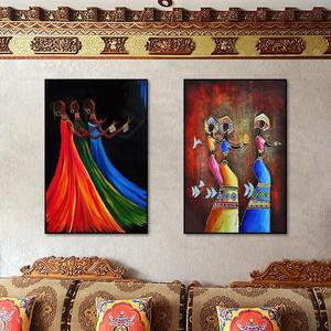 Quadro con Stampa UV di Donne in Stile <span class=keywords><strong>Etnico</strong></span> Indiano, Arte Moderna Minimalista per Soggiorno e Camera da Letto, Decorazione per la Casa - Product Image 4