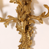 Jewellerytop Applique Murale Européenne Rococo Classic Vintage Luxury Royal Copper Wall Lamp Antique Brass Wall Sconce Light