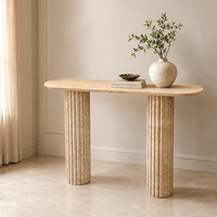 Table basse en travertin beige naturel en gros pour les importateurs de meubles