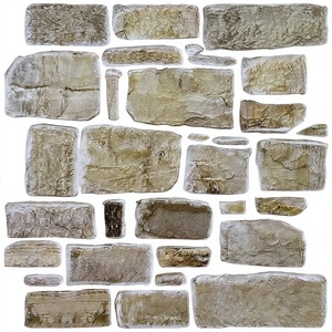 COMSTICKC Panneaux muraux 3D autocollants style ferme, imitation pierre/brique, 10 pièces 30x30cm, PVC léger, crédence adhésive - Product Image 2