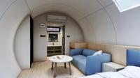 Maison capsule spatiale mobile