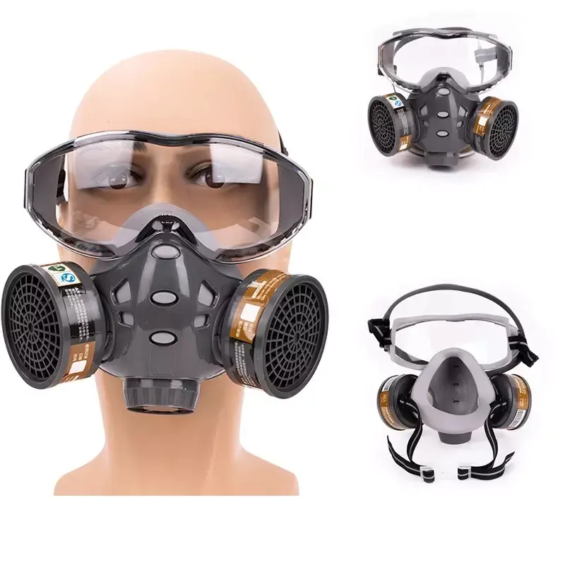 Masque facial de protection complète de conception légère de masque à gaz de vente chaude avec des lunettes