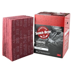Tampon abrasif <span class=keywords><strong>rouge</strong></span> <span class=keywords><strong>3M</strong></span> 7447 PRO, tampon à main en nylon, <span class=keywords><strong>Scotch</strong></span> <span class=keywords><strong>Brite</strong></span> pour le polissage et le meulage - Product Image 1