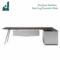 Bureau de direction professionnel JQYX MFC avec pieds en acier inoxydable, moderne, facile à assembler, poste de travail durable pour suite de bureau de direction