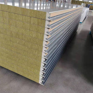 <span class=keywords><strong>Panneau</strong></span> sandwich en <span class=keywords><strong>laine</strong></span> <span class=keywords><strong>de</strong></span> roche ignifuge <span class=keywords><strong>de</strong></span> qualité supérieure bon marché pour entrepôt en acier atelier - Product Image 1