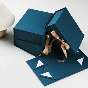 Contenitore regalo di carta portaoggetti magnetico cosmetico stampato di lusso per scatola regalo pieghevole in carta magnetica