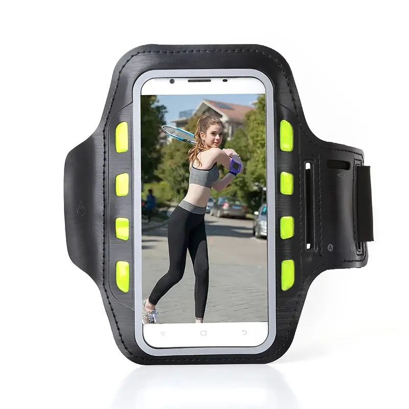 Wholesale Universal Running Mobile Phone Holder Arm Bag Waterproof Fitness Reflective Adjustable Sports LED Armband