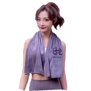 Microfiber 선전용 까만 색깔 목 수건 주문 hight 질 디자인 로고를 가진 옥외 체조 요가 수건 - Product Image 2