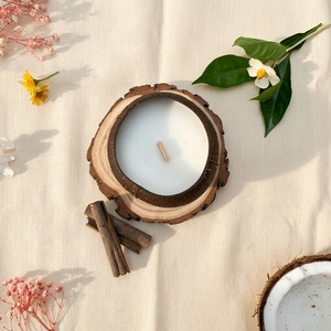 Bougie thérapeutique parfumée en coquille de noix de coco, cire de soja pure, longue durée de combustion, pour la méditation, le yoga, studio, fabrication sur mesure - Product Image 1