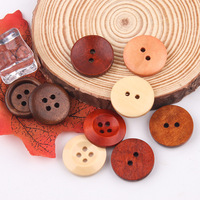 Kancing Kayu Vintage Motif Bintang Berlian 2 Lubang, Lapisan Anti Air, Warna Coklat Tua, Ukuran 25mm 1 Inci, Grosir