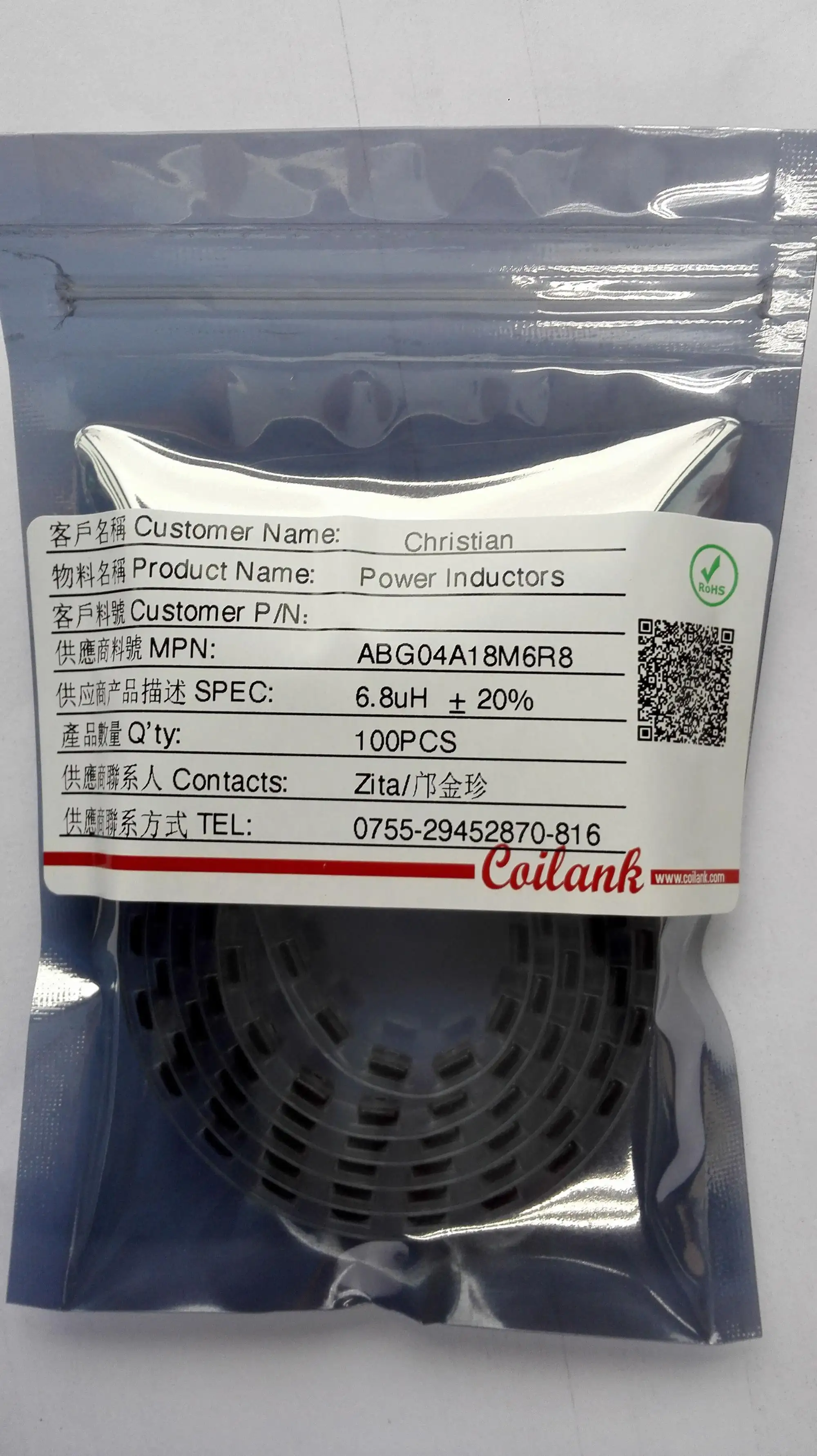 Coilank Ready Stock Chip induttore a induzione SMD SMT 1.0 uH