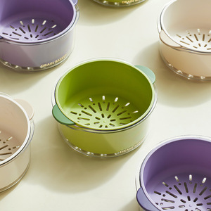 Cesta de Drenaje de Doble Capa Hy-51, Colador de Plástico PP para Lavar Frutas y Verduras con Tapa, Solo Lavar a Mano - Product Image 5