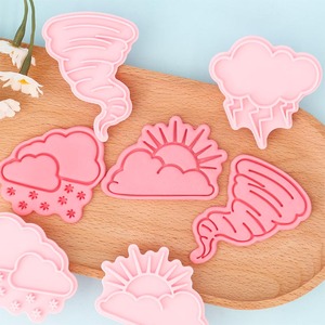 แม่พิมพ์บิสกิต3D พิมพ์ลายการ์ตูนชุดสภาพอากาศแม่พิมพ์บิสกิตทอร์นาโดนุ่นเกล็ดหิมะแบบ DIY เครื่องตัดคุกกี้พลาสติกสำหรับทำบิสกิต - Product Image 1