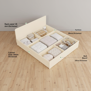 XHA Customizable ENF-class <b>Solid</b> <b>Wood</b> High-<b>box</b> <b>Bed</b> Modern Leather Upholstery Small Apartment Size 1.5m Master Bedroom 1.8m - Product Image 1