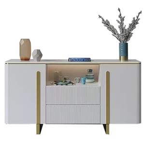 Luxury Wood Dining Room <strong>Sideboard</strong> Black and White Modern <strong>Kitchen</strong> Cabinet Design for Hotel Use Made <strong>in</strong> China - Product Image 5