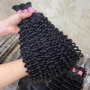 Capelli Umani Ricci Profondi per Trecce, Fasci di Capelli per Trecce Boho, Estensioni di Capelli in Bulk per Parrucche, 26 Pollici - Product Image 1
