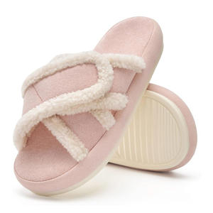 Pantofole da donna in Memory Foam leggere <span class=keywords><strong>con</strong></span> supporto per arco <span class=keywords><strong>con</strong></span> suola morbida elastica <span class=keywords><strong>con</strong></span> spola a punta aperta a fascia incrociata regolabile - Product Image 6