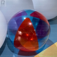 Ballon gonflable transparent à blocs de couleur LED de 1 m avec logo personnalisé pour fête au bord de la piscine/événement estival/parc aquatique/publicité