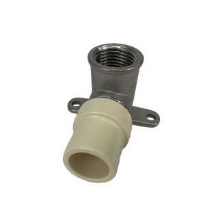 Adaptador de codo de acero inoxidable IP con orejeta de sujeción de 1/2" CPVC x 1/2" hembra - Product Image 1