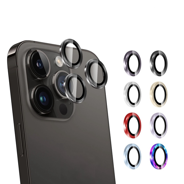 New Products Mobile Phone Metal Lens Camera Protector Tempered Glass for iPhone 15 Pro Max 15 Plus 14 13 12