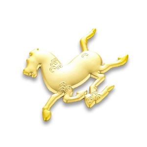 High Quality Gold Color Horse Shape Sand Bottom Embossed Logo Scutcheon - Product Image 4