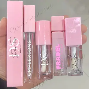 Lipgloss Tubes Big Brush Applicator Wand Lip gloss Packaging Pink lip Gloss Containers Empty lip gloss empty tubes private label