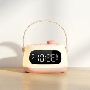 Veilleuse LED Réveil numérique sans fil à intensité variable Lampe de chevet pour bureau, chambre de bébé, allaitement, chambre d'enfant, cadeau USB, décoration artistique pour la maison - Product Image 1