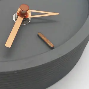 Unique Art Semicircular Cement Clock Resin Dial Pure Copper Pointer 3D Number Customized Novelty Concrete Desk Table Clock